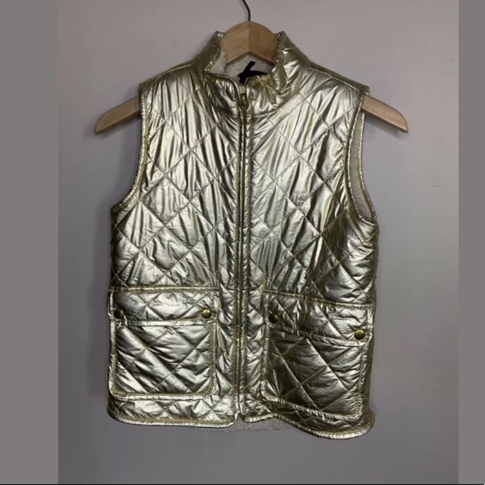 CREWCUTS Gold Puffer Vest Girls Size 10